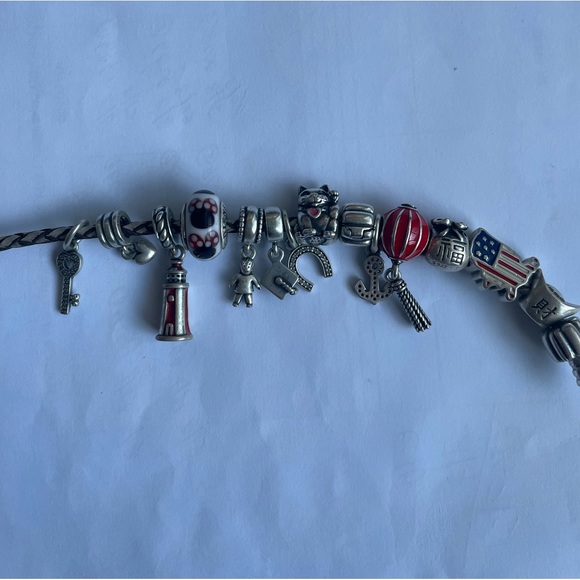 Pandora Leather 12 charms- good fortune - Picture 1 of 3
